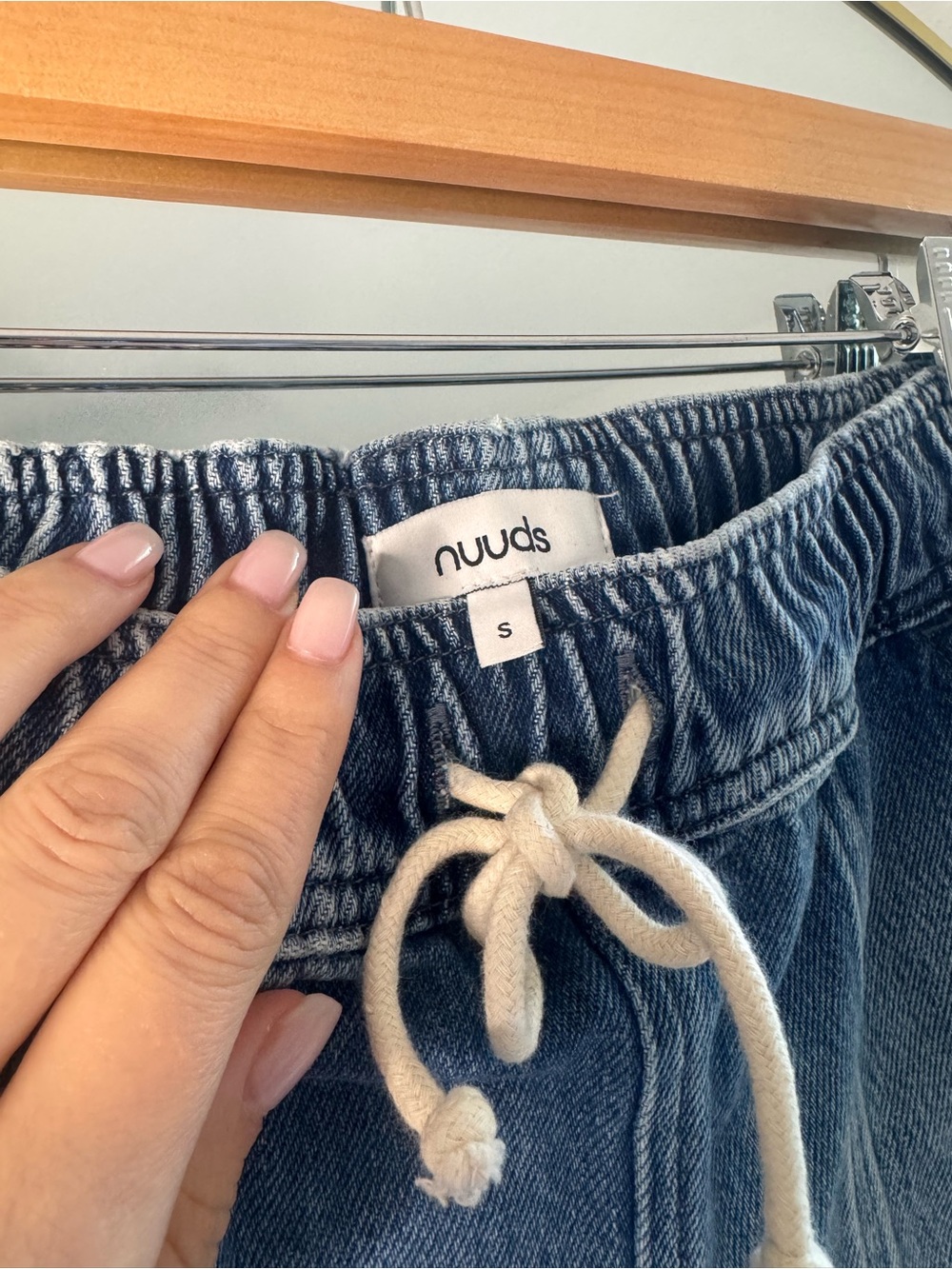 nuuds Medium Blue Wide-Leg Drawstring Jeans - Picture 7 of 7